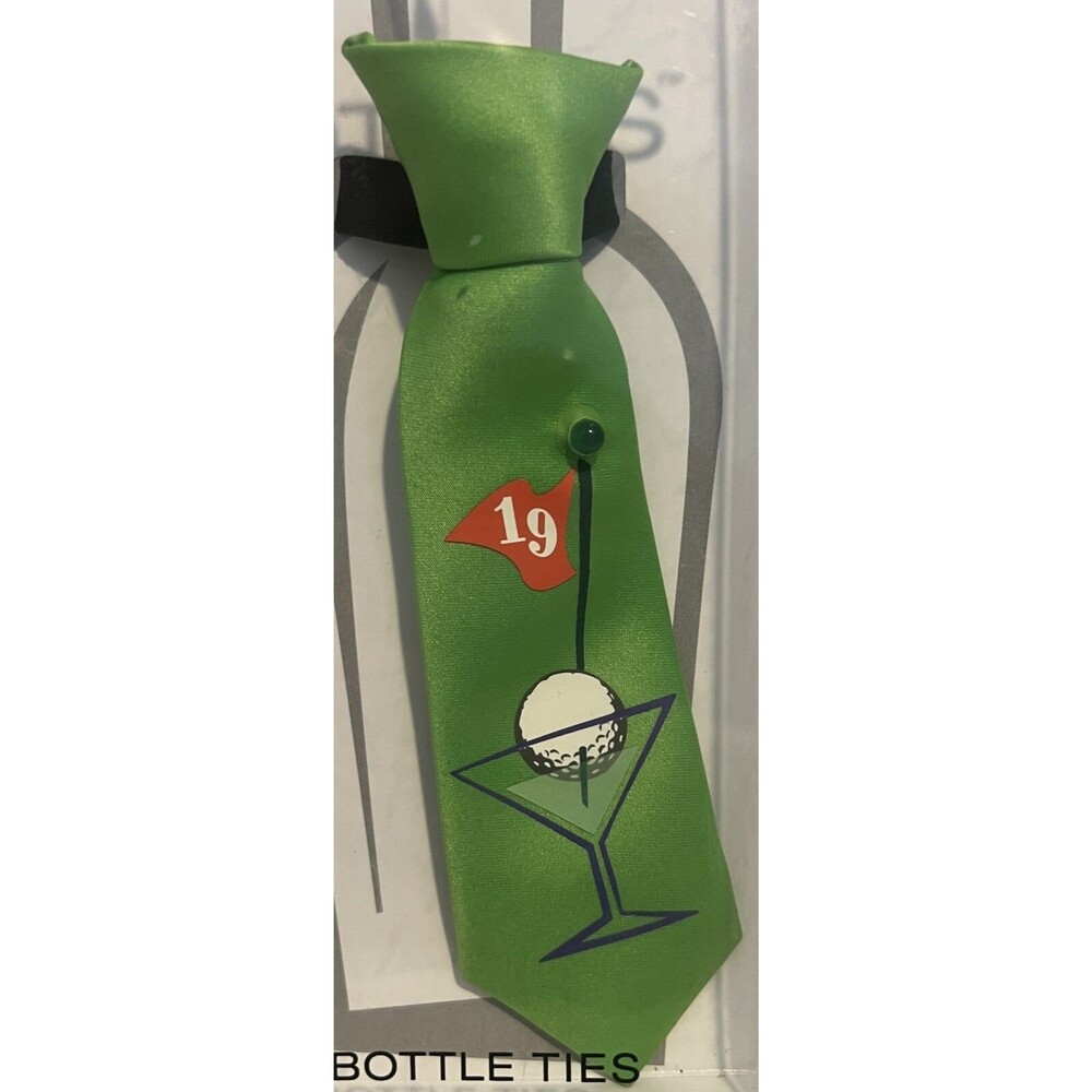 Golf 19th Hole Lovers Blinking LED Wine Bottle Tie - 853514003490 * 1.75" 6.0"